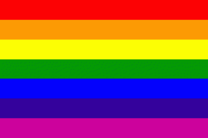 七色版彩虹旗。